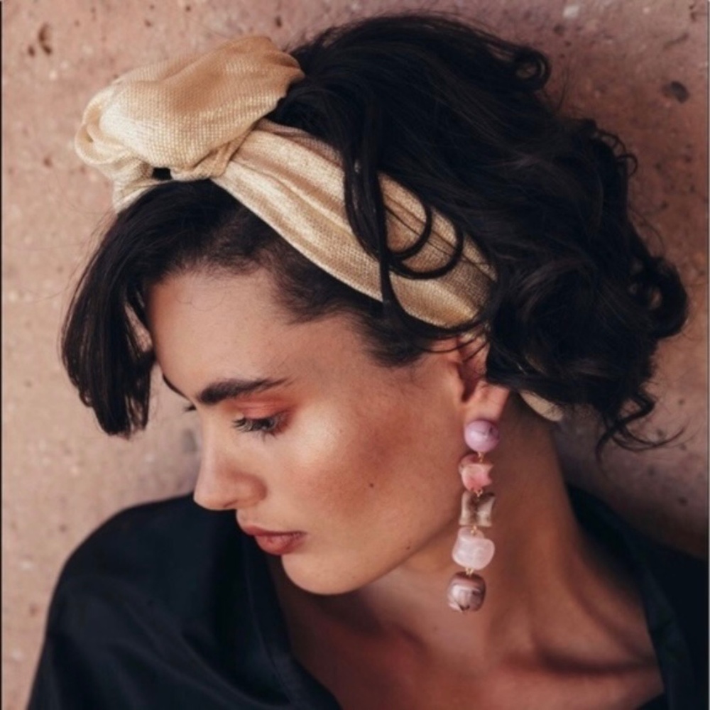 Cult Gaia Acrylic Stones Pink Multi Leo Earings for pierced ears